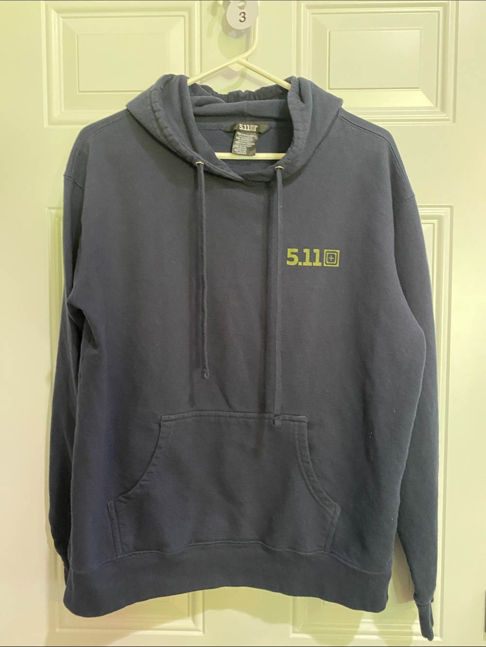 5.11 Tactical Navy Hoodie with Olive Logo - Picture 3 of 7